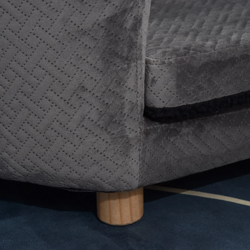 PawHut Dog Sofa, Luxury Tub Shaped Pet Couch, Cat Kitten Bed with Removable Cushion, Wood Frame, High Back for Small Sized Dogs