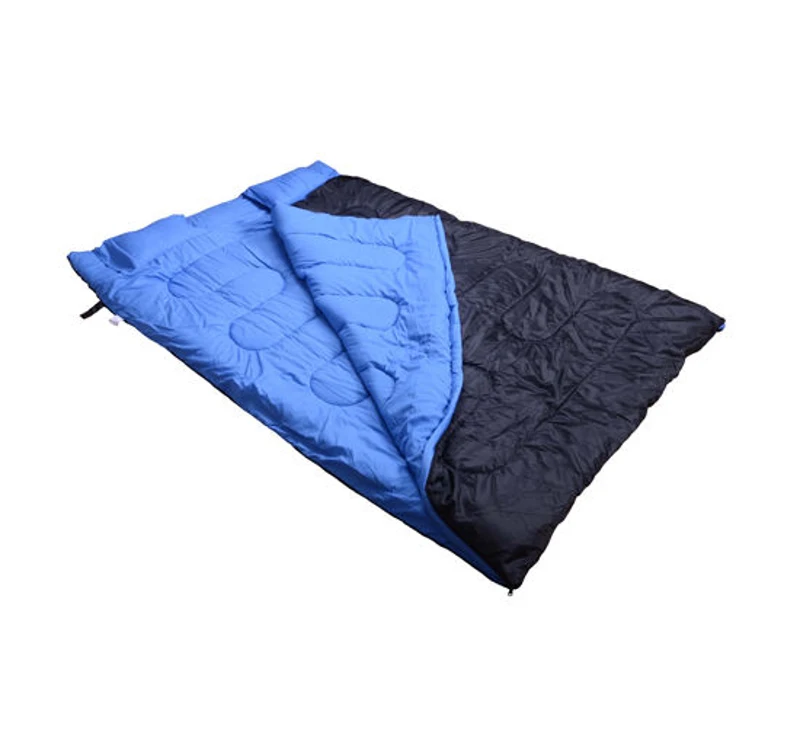 Outsunny Double Sleeping Bag-Blue/Black