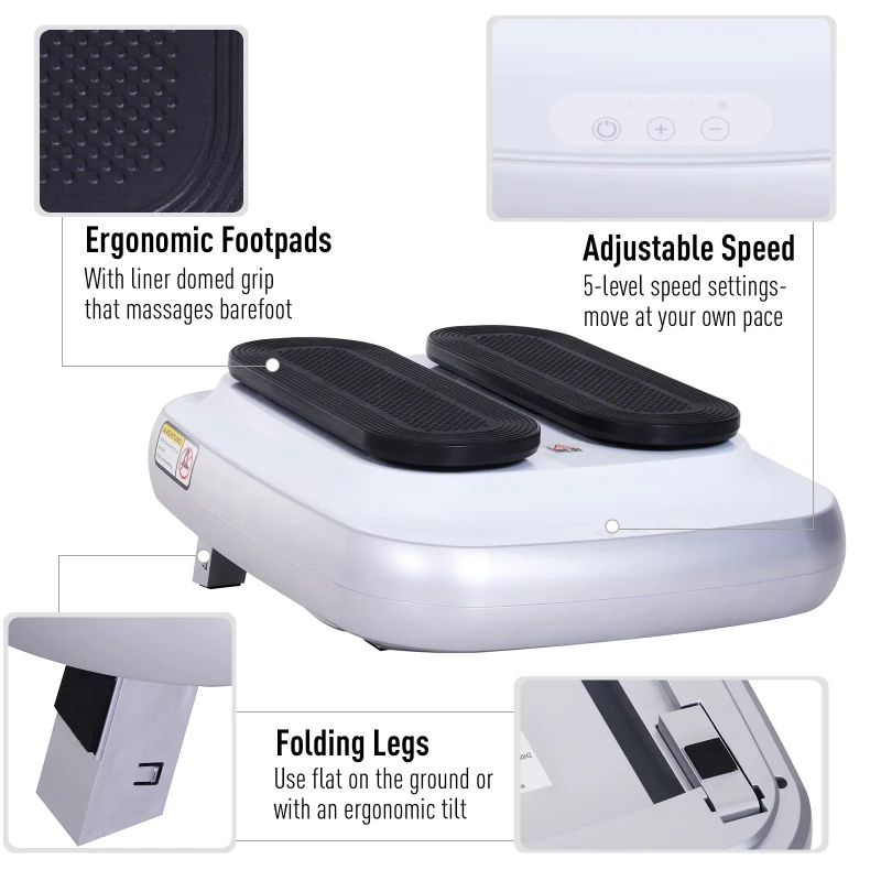 HOMCOM Leg Exerciser W/ Remote Control, 46L x 40.5W x 13.5Hcm-White Black