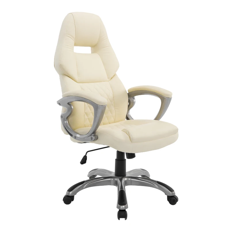 HOMCOM PU Leather Racing Office Chair-Cream
