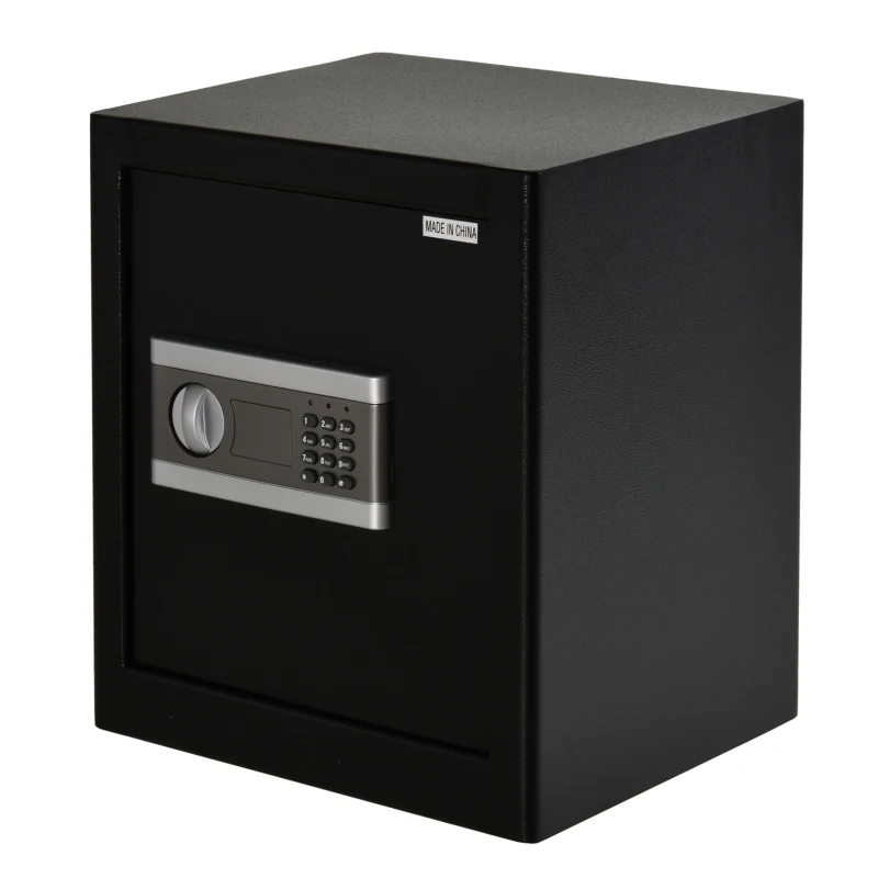 HOMCOM Steel Anti-Theft Duo-Lock Safe Black