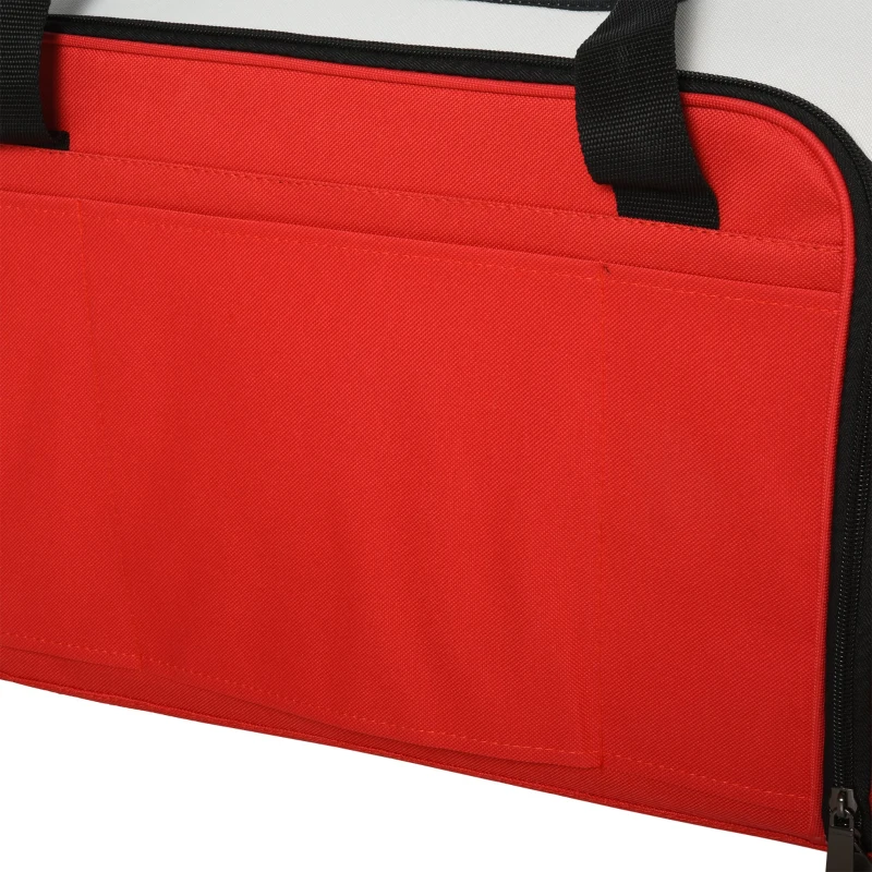 PawHut Polyester Net Expandable Medium Pet Carrier Red/White