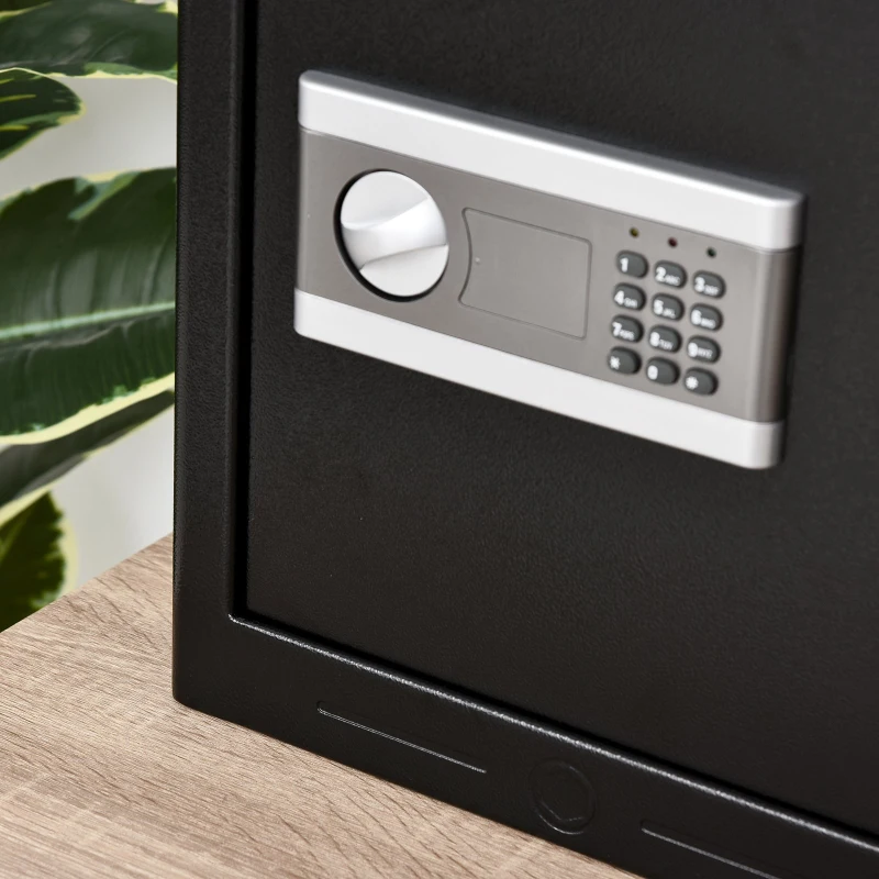HOMCOM Steel Anti-Theft Duo-Lock Safe Black