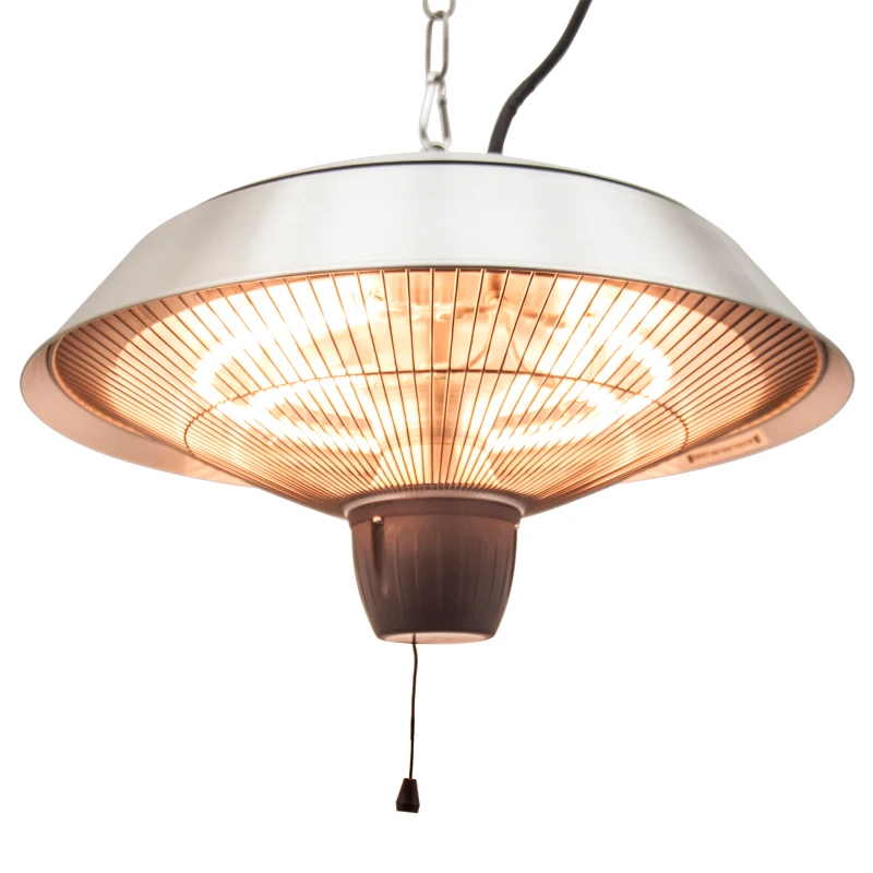 Outsunny Patio Heater Electric Ceiling Mounted Halogen 1500 Watt Hanging Indoor Outdoor Pull Switch 425mm