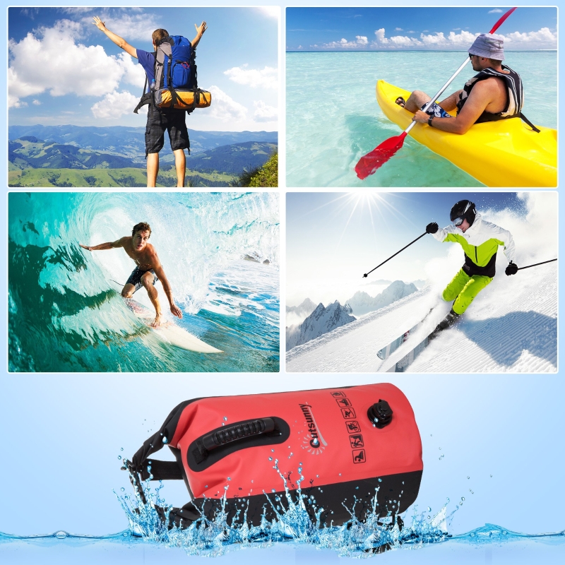 Outsunny Dry Bag, 20L, PVC-Red