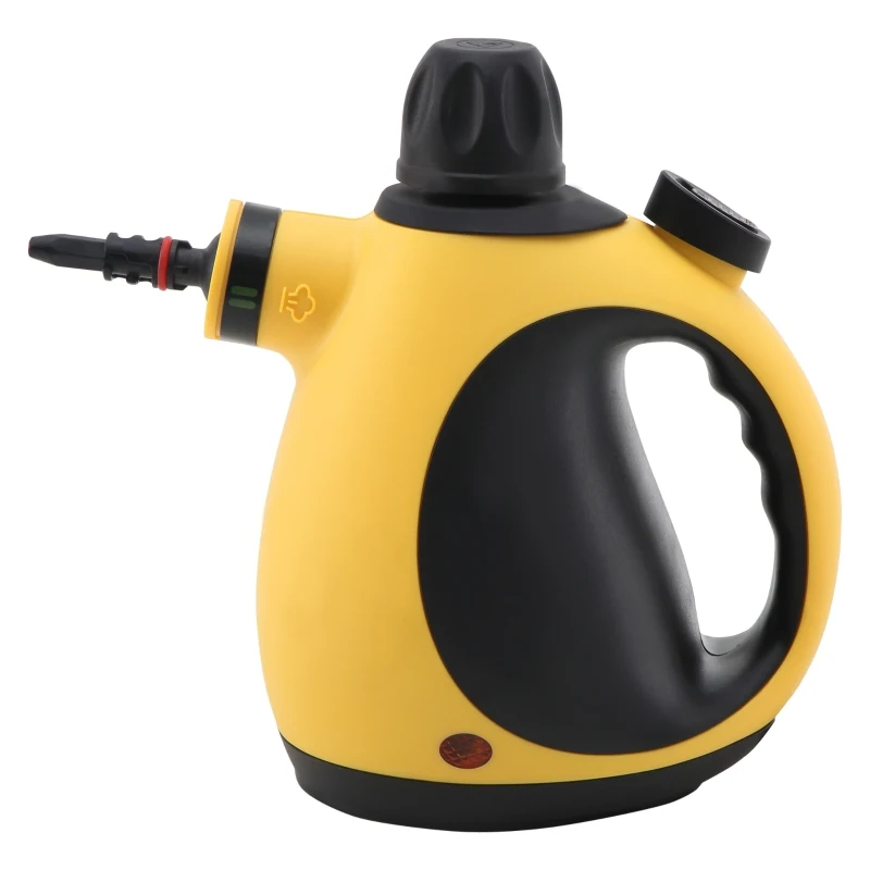 HOMCOM Handheld Steam Cleaner for Chemical Free Cleaning, Portable Multi-purpose Steamer with 9 Pieces Accessory for Kitchen, Bathroom, Window, Car Seat, Carpet, Sofa, 1050W, 350ML Tank, Yellow