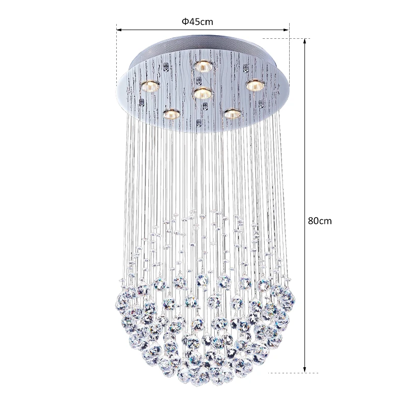 HOMCOM 6-Light Wall Mounted Modern Ceiling Pendant Chandelier Lamp