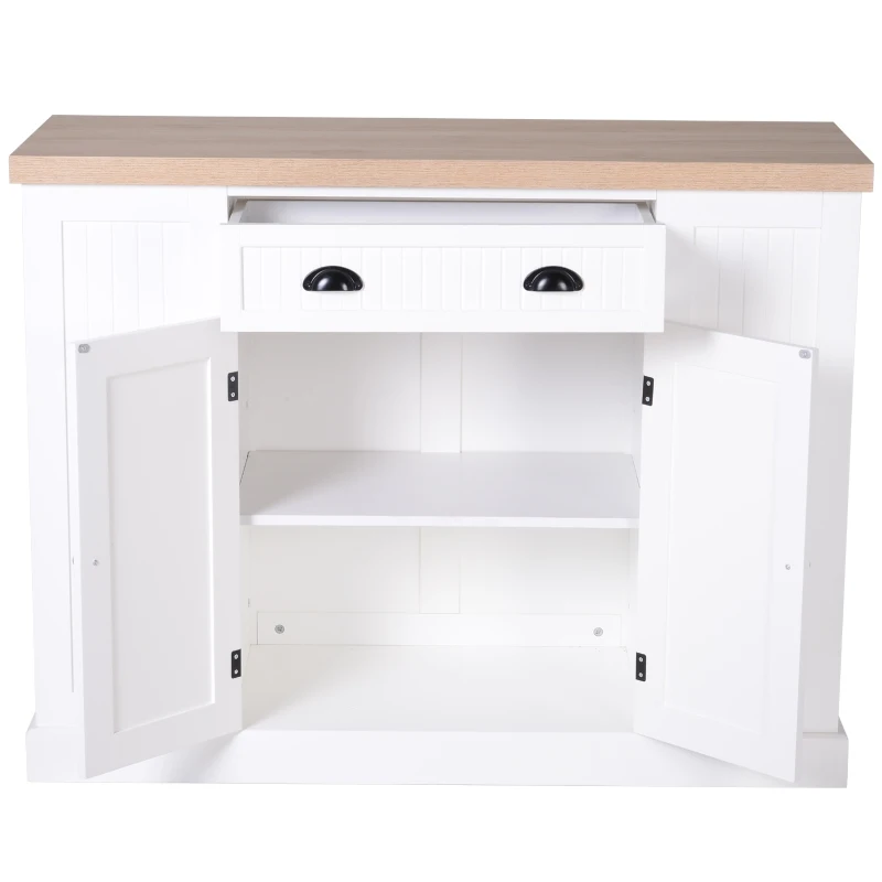 HOMCOM Wooden Multifunction Island Storage Cabinet White