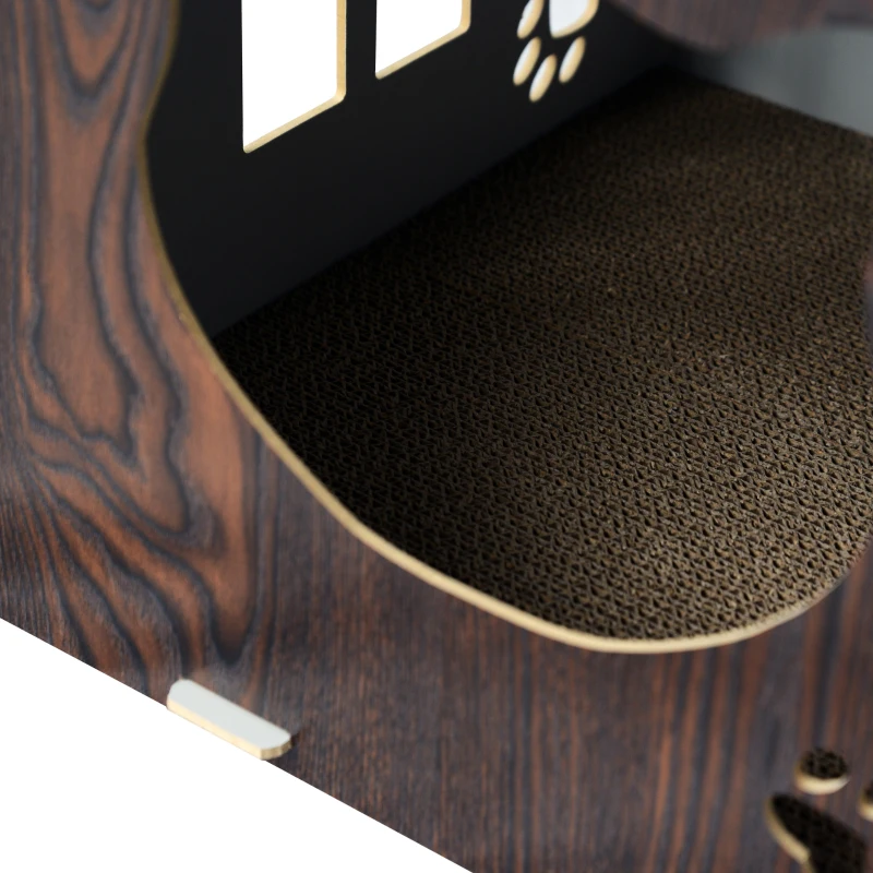 PawHut Cat House Scratching Pad, 40H cm-Brown