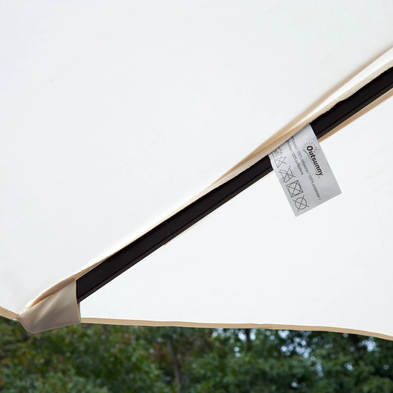 Outsunny 4.6 m Twin Parasol with Crank-Cream White