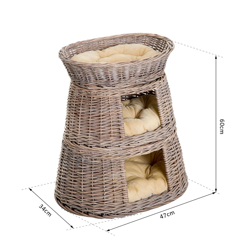 Pawhut 3-Tier Cat Cave Indoor Play House