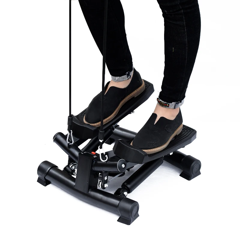 HOMCOM Mini Stepper W/Training Ropes-Black