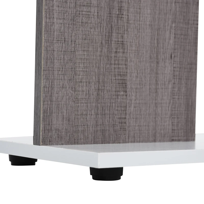 HOMCOM 4-Tier bookshelf Freestanding Rack Organizer Display Bookcase Home Storage Utility Stand Multifunctional Holder  Grey & White