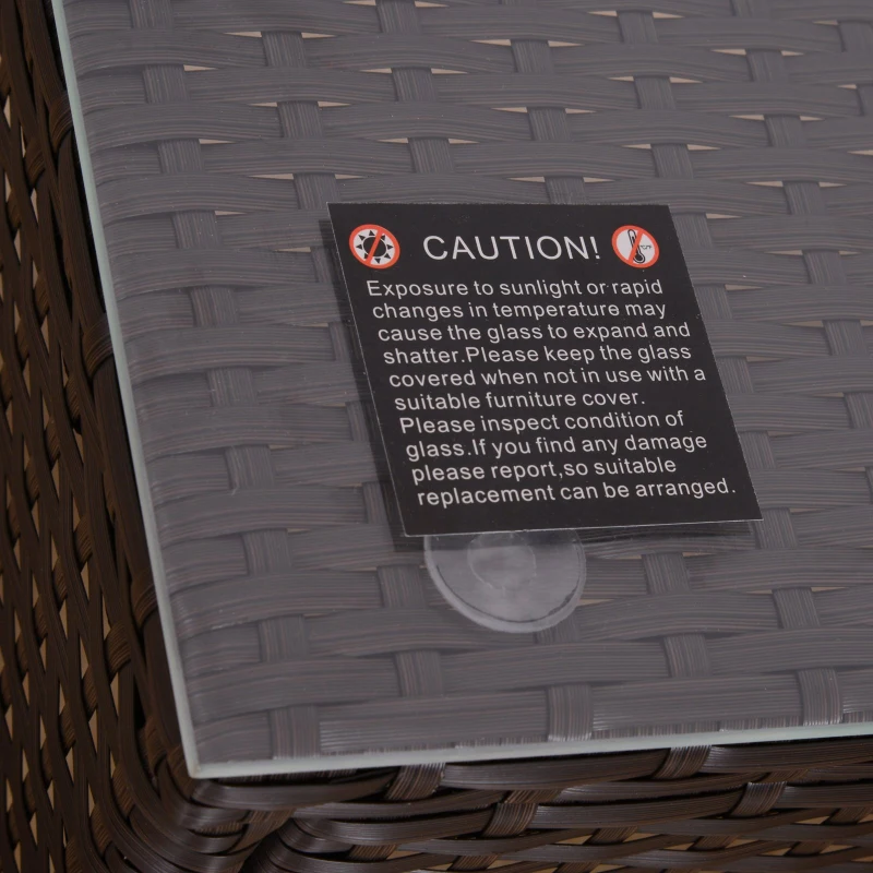 Outsunny 3 Pieces Rattan Bistro Set, Wicker Garden Furniture Set with Aluminium Frame, Cover, Glass Top Coffee Table, Chairs and Cushions for Outdoor, Patio, Balcony, Cream White