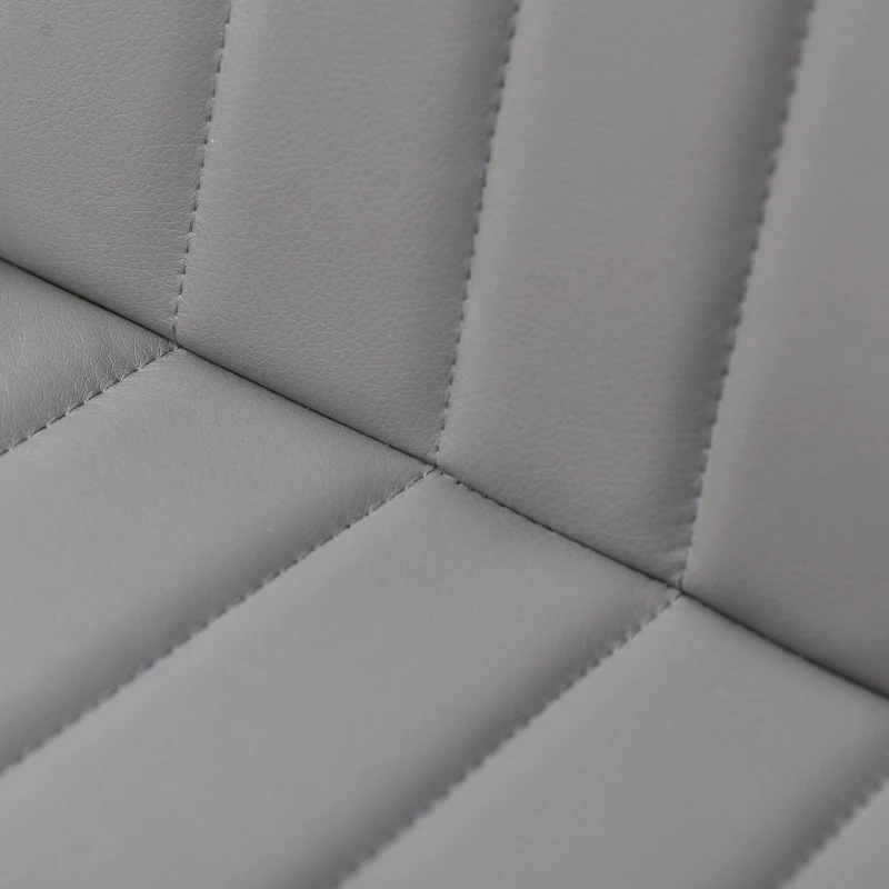 HOMCOM Set Of 2 PU Dining Chairs w/ Cushion Seat Steel Legs Foot Pads Ergonomic Back Home Kitchen Grey