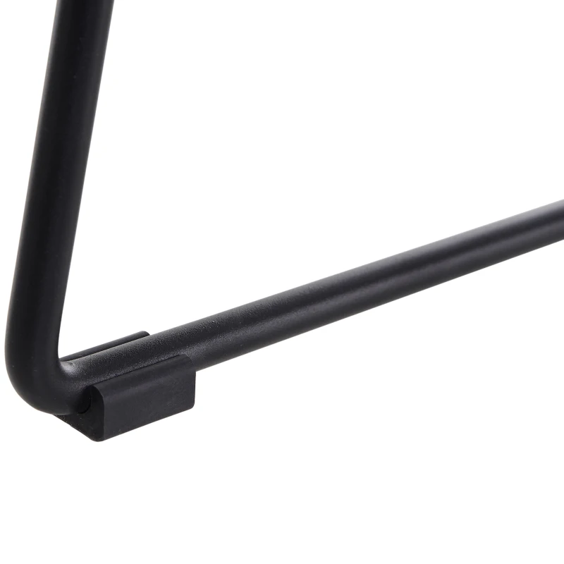 HOMCOM 2 PCs Curved Plastic Dining Chairs w/ Metal Base Black