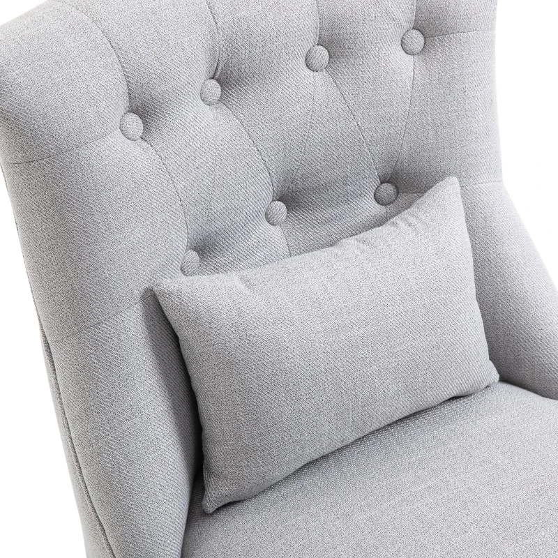 HOMCOM Retro Scrolled Back Accent Chair - Grey