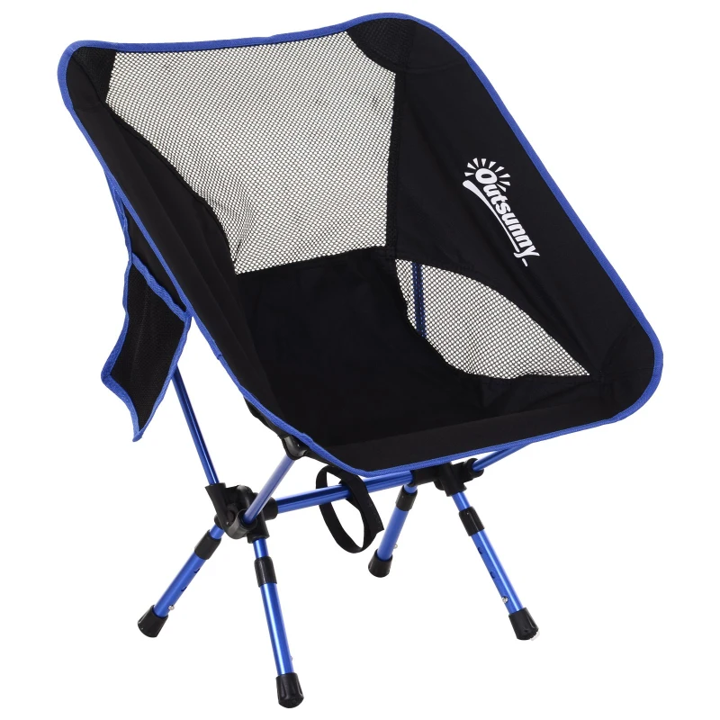 Outsunny Aluminium Frame Folding Oversized Camping Chair Black