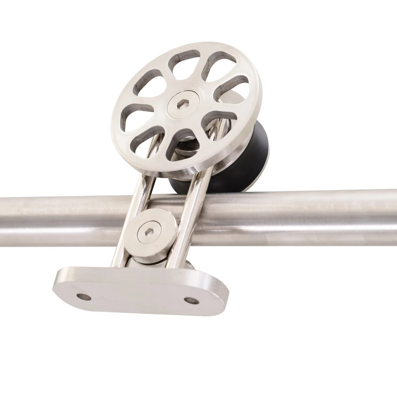 HOMCOM 6.6ft/200CM Stainless Steel Sliding Barn Door Hardware Kit Provides Smooth and Quiet Operation, 100CM Wide Door