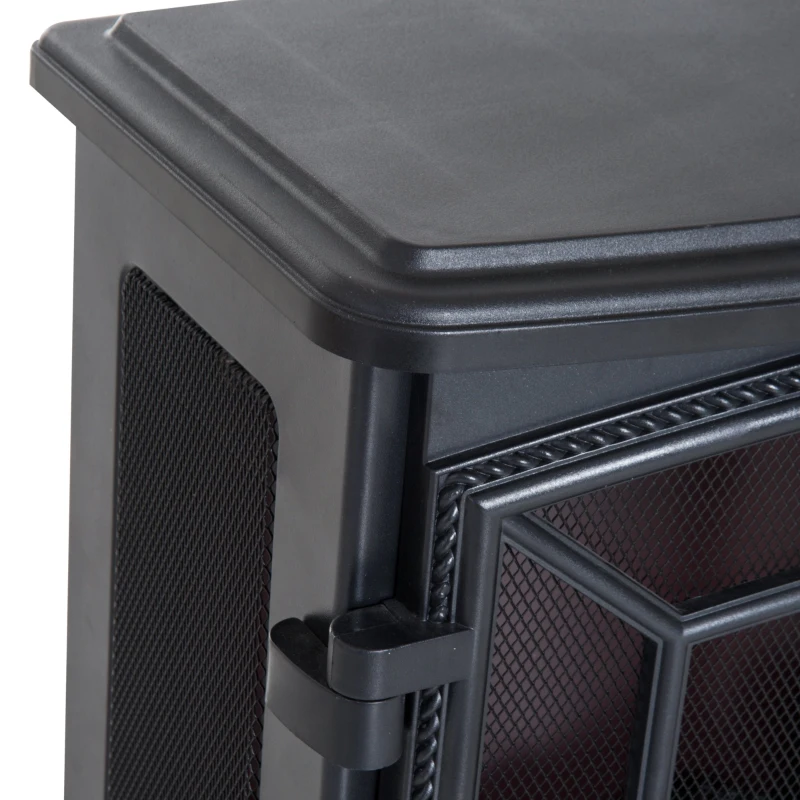 HOMCOM Electric Fireplace Heater w/LED Flame Effect, 1000W/2000W-Black