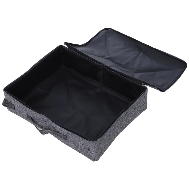 PawHut Cat Litter Box Collapsible Portable Foldable Travel Light Weight Toilet Tray For Small Kitty - Grey