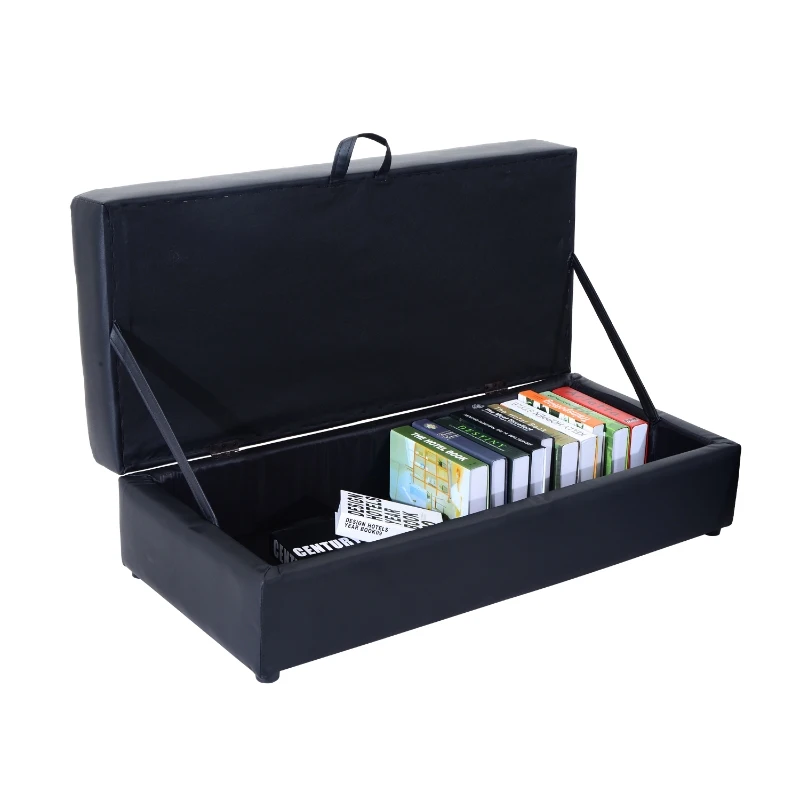 HOMCOM PU Leather Sofa Bed-Black