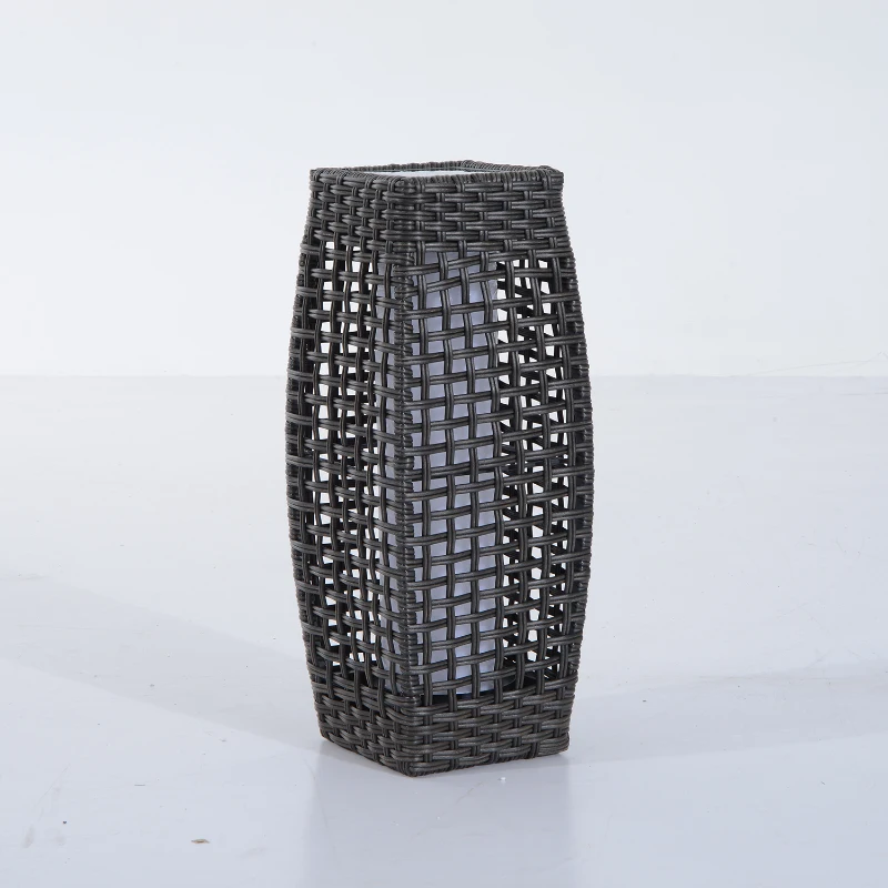 Outsunny Rattan Solar LED Lamp-Deep Coffee