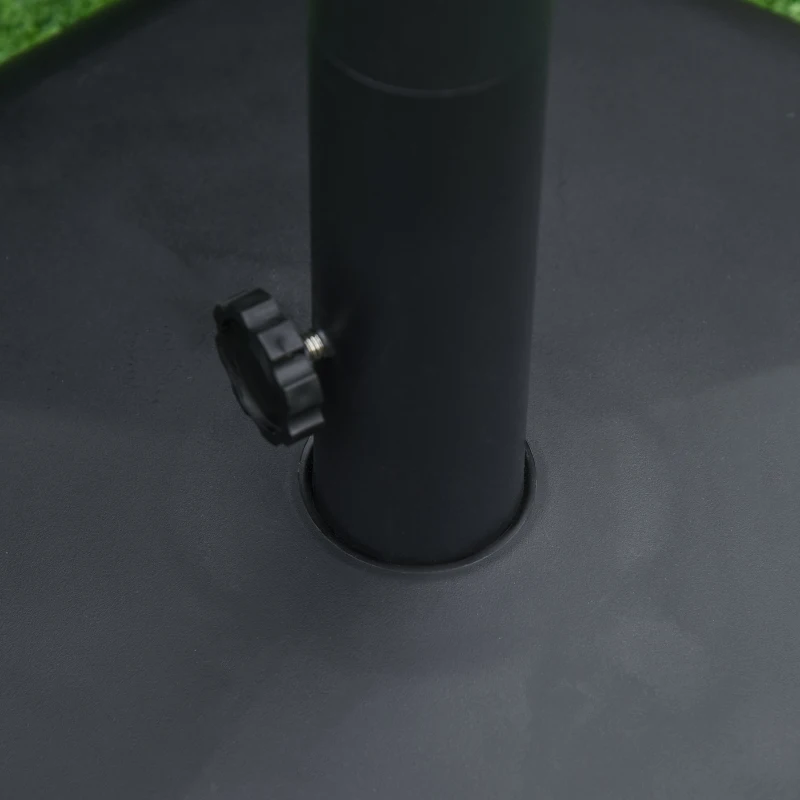 Outsunny 27kg Cement Parasol Base Stand Rolling with 2 Wheels, Fits Φ34-Φ48mm Sun Umbrella Poles