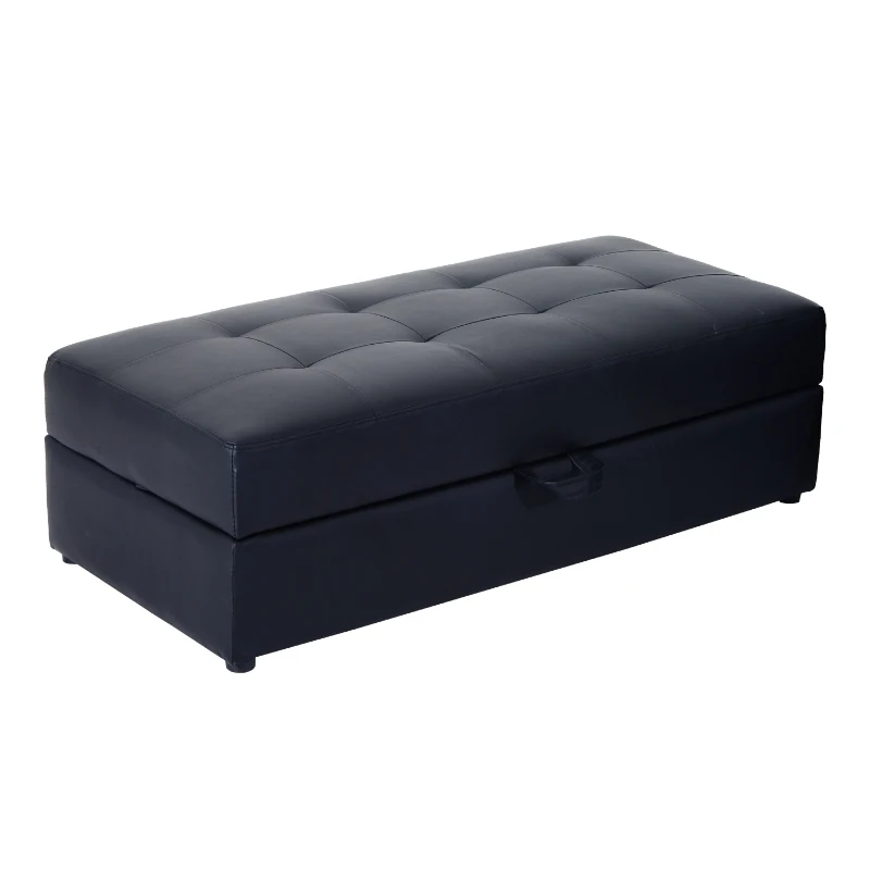 HOMCOM PU Leather Sofa Bed-Black