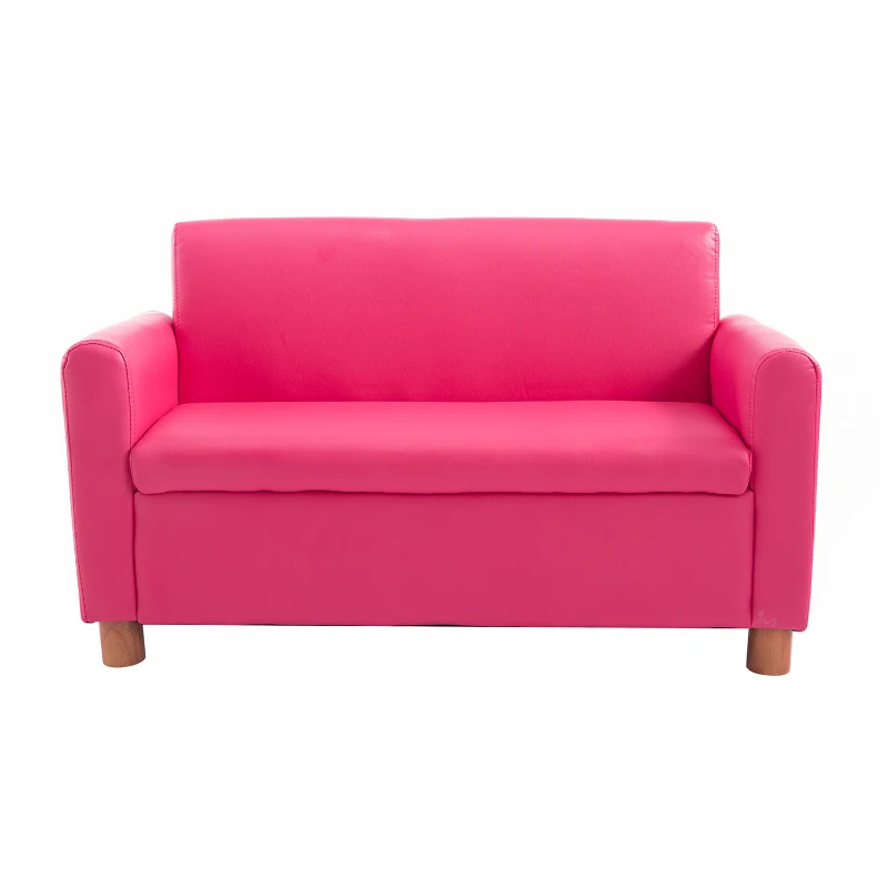 HOMCOM Children Sofa, PU Leather-Pink