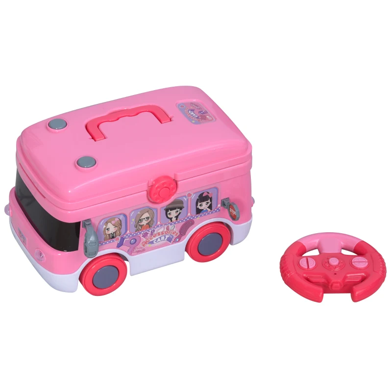 HOMCOM Kids Plastic 26-Piece Pretend Vanity Set Pink