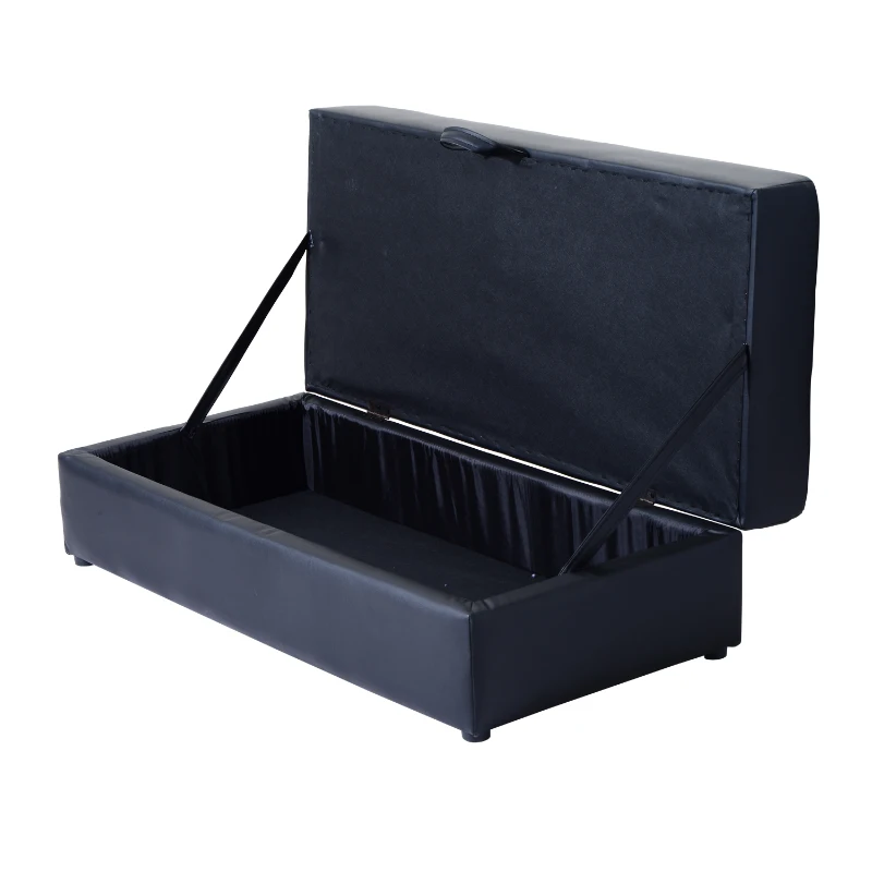 HOMCOM PU Leather Sofa Bed-Black