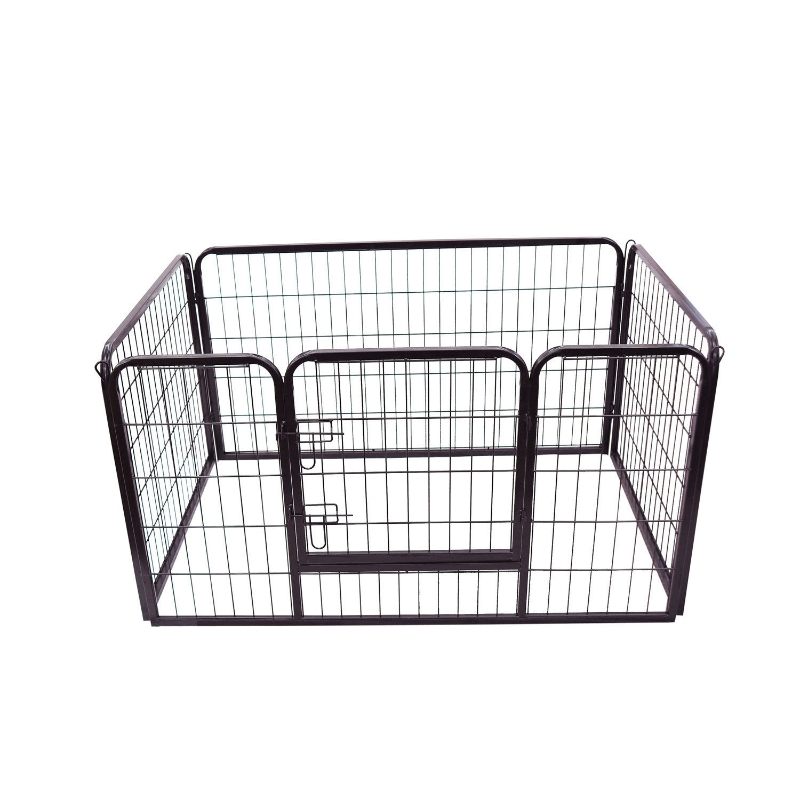 Pawhut Heavy Duty Dog Pens Pet Puppy PlayPen 125x80x70 cm-Black