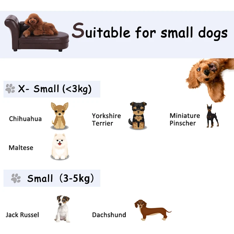 Pawhut 82.5Lx45Wx41.5H cm Pet Sofa-Brown