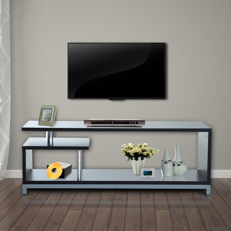 HOMCOM TV Stand, 114Lx40Wx40.5H cm-Black