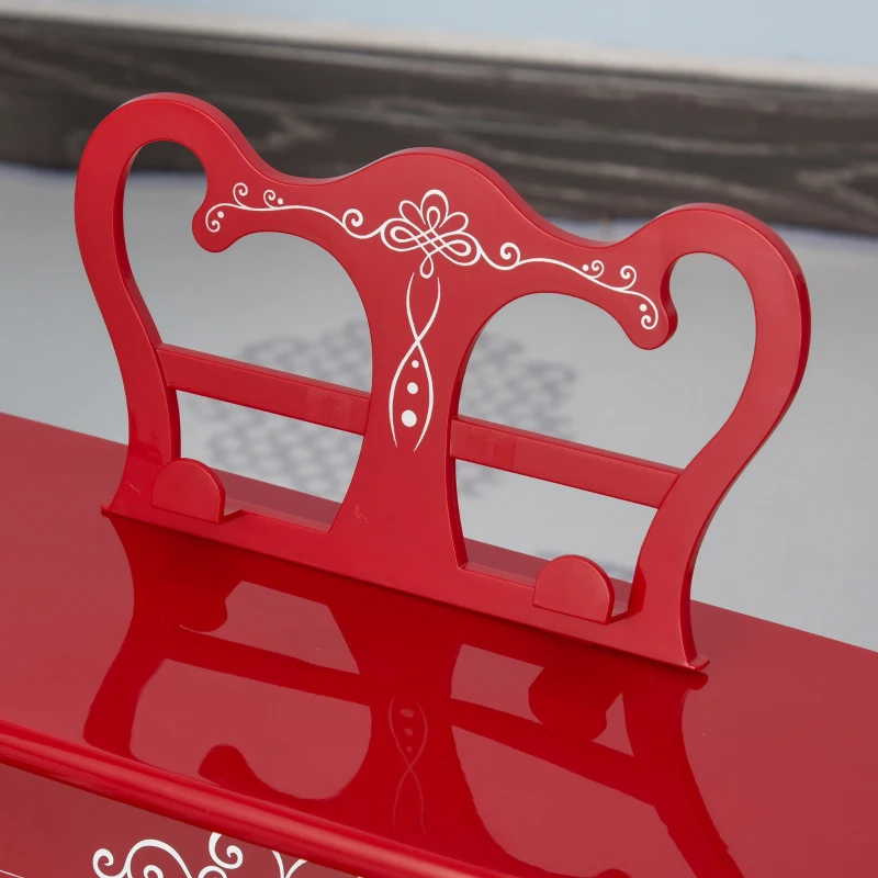HOMCOM Kids 25-Key ABS Pretend Play Grand Piano Red