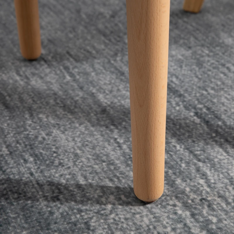 HOMCOM Beech Wood Twin-Pair Padded Dining Chairs Oak/Black