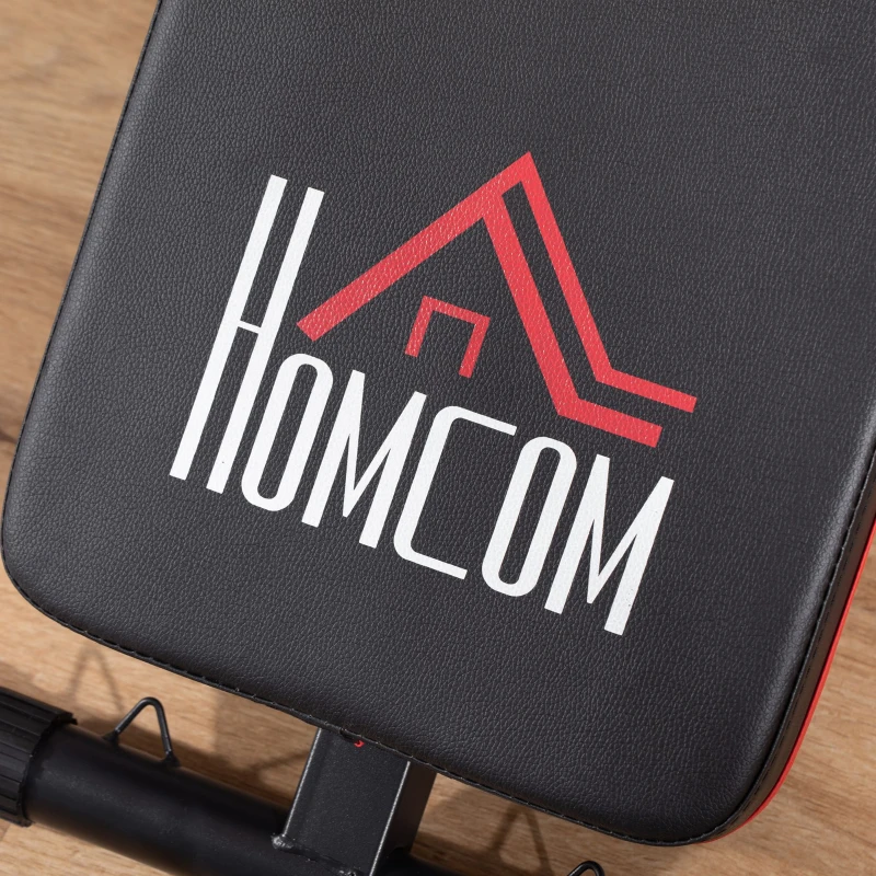 HOMCOM Adjustable Sit-Up Bench, Core Workout Abdominal Strength Building, Foldable Design w/ Bands for Home Gym Exercise Black
