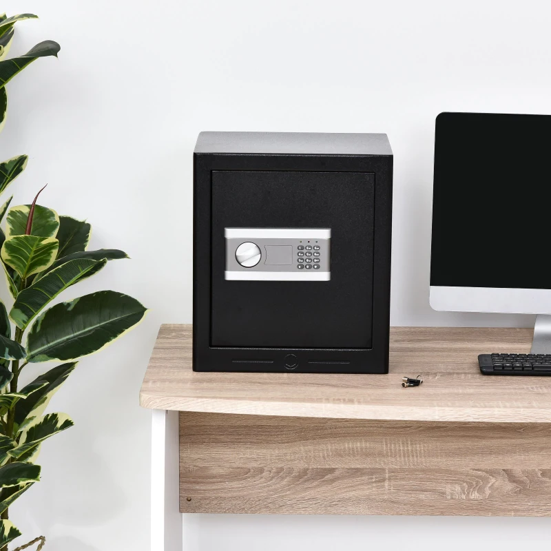 HOMCOM Steel Anti-Theft Duo-Lock Safe Black