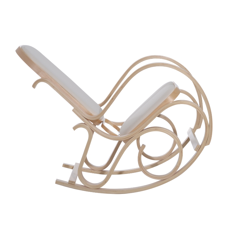 HOMCOM Wooden Rocking Chair-Beige
