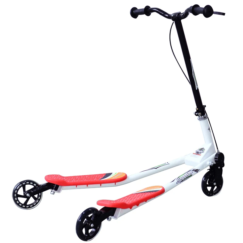 HOMCOM Outdoor Push Stunt Scooter 2 Wheels Fixed Bar 360° Street Commuter Street Push Scooter For Adult Teen Urban Scooter - Red