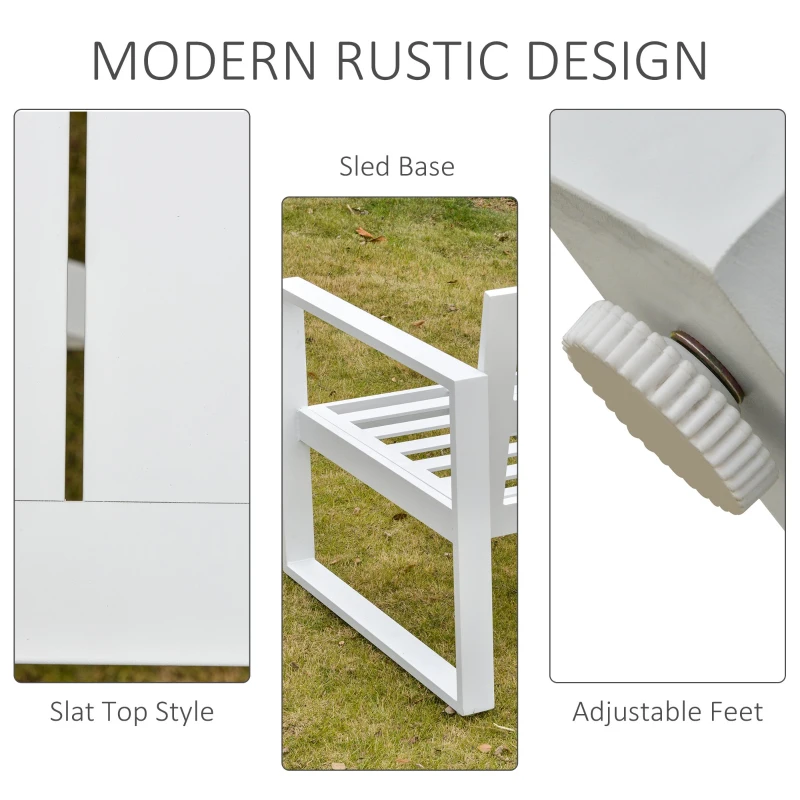 Outsunny 4-Piece Garden Furniture Set Outdoor Patio Dining Table with Cushioned Seat Chairs 5-Seater All-Weather Aluminum Frame