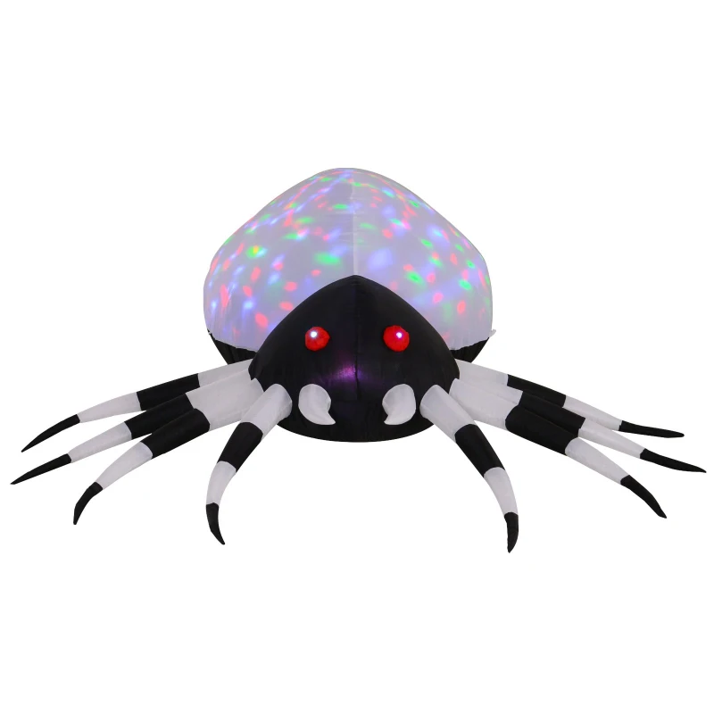 HOMCOM Inflatable Halloween Spider Outdoor Decoration w/ LED Lights 200cm