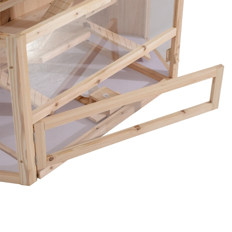 Pawhut Wooden Hamster Cage Rat Mouse Rodent Small Pet Animal hut Box, 115Lx60Wx58H cm