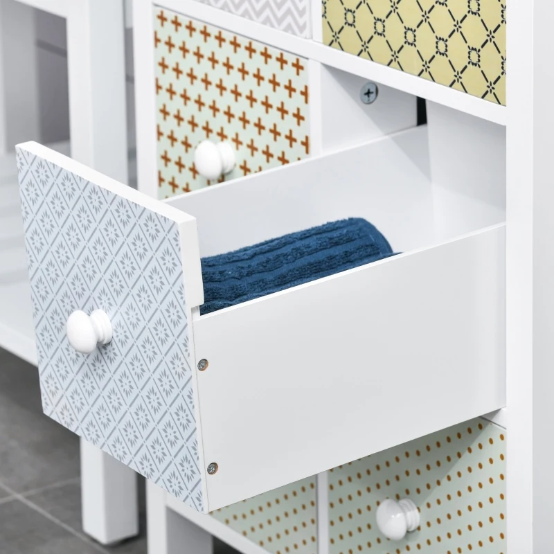 HOMCOM Chest of Drawers, 8 Drawer Dresser, Storage Organizer Unit for Bedroom, Bathroom