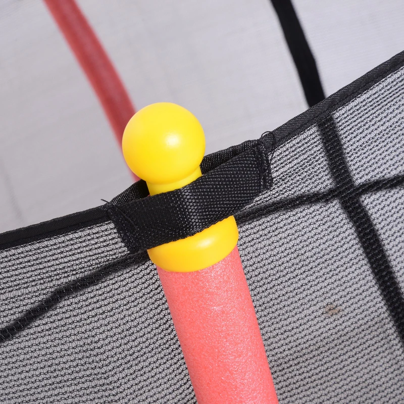 HOMCOM 5FT / 61 Inch Kids Mini Trampoline Bungee Design with Safety Enclosure Net Exercise Rebounder Six Legs Capacity to 60kg Red