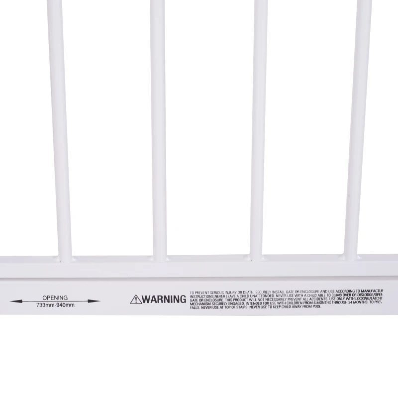 PawHut Stair Gate, Pressure Fit Safety Dog Gate Easy Close Pet Barrier for Doorway, 73-80 cm, White