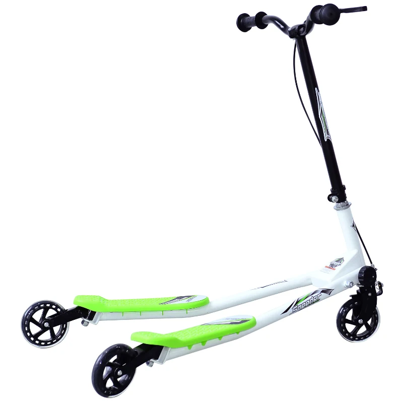 HOMCOM Kids 3 Wheels Foldable Speeder Push Scooter Tri Motion Slider Green BY HOMCOM