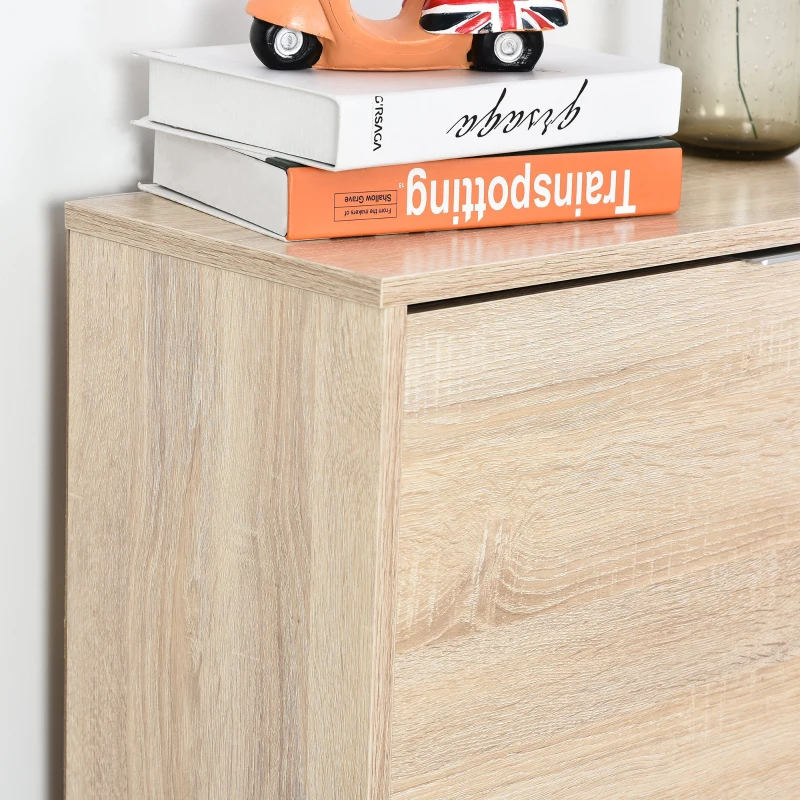 HOMCOM 6-Tier Tilting Tall Shoe Cabinet Rack Simple and Modern Storage Organization Entryway Hallway Furniture