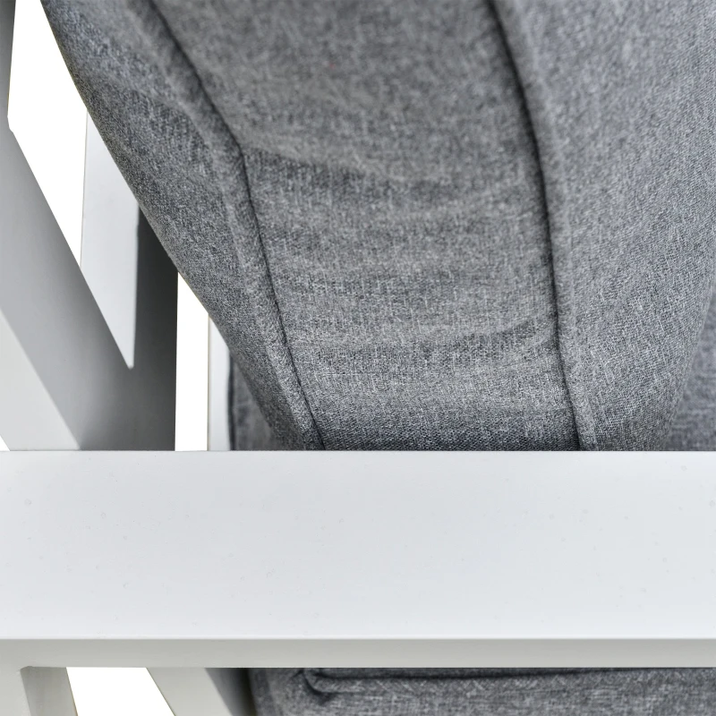 Outsunny 4-Piece Garden Furniture Set Outdoor Patio Dining Table with Cushioned Seat Chairs 5-Seater All-Weather Aluminum Frame